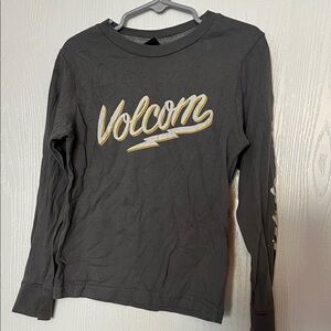 Volcom Kids Long Sleeve Tee - Charcoal and Gold